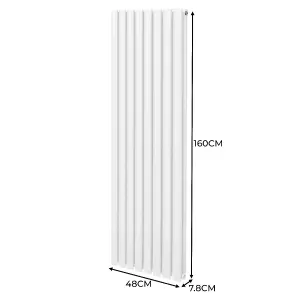 Oval Radiator - 1600 x 480mm - White