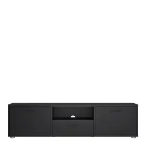 Media TV-unit with 2 doors + 1 drawer 147 cm Black