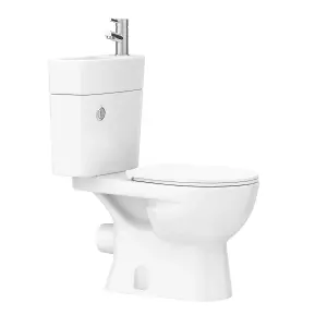 Nes Home Modern 2 in 1 Compact Combo White Basin and Close Coupled Toilet