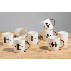 Maison by Premier Mimo Diamond Deco N Letter Monogram Mug