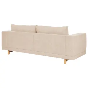 3 Seater Jumbo Cord Sofa Beige NIVALA