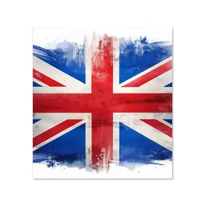 Toughened 6mm Glass Kitchen Splashback 60 x 65cm Grunge Union Jack - Polished  Heat Resistant Back Splash for Cookers Hob