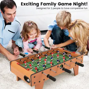 Costway 27'' Football Table Top Football Soccer Kids Family Game Toy Set Wooden Frame