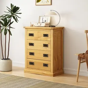 Lucca 4 Drawer Chest of Drawers Bras Drop Handle