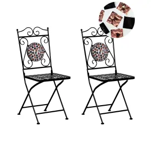 Set of 2 Garden Chairs CARPINO Metal Black