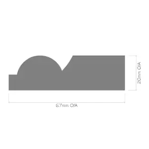 PACK OF 5 (Total 5 Units) - 25mm x 75mm (20mm x 67mm Finish) Torus Softwood Architrave - 1.2m Length