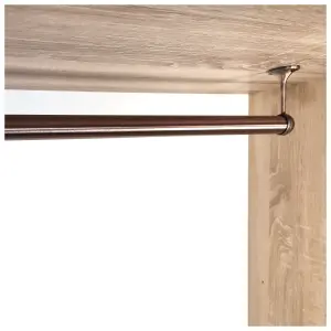 Suspended Round Wardrobe Rail Hanging Tube Pipe 1000mm Antique Copper Set with End Brackets