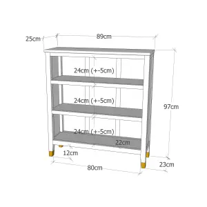 Palazzi Bookcase H97 W89 D25cm - Clay