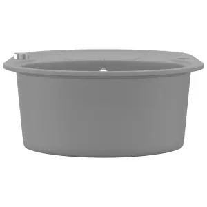 Berkfield Granite Kitchen Sink Single Basin Oval Grey