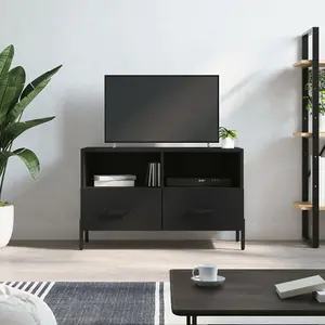 Berkfield TV Cabinet Black 80x36x50 cm Engineered Wood