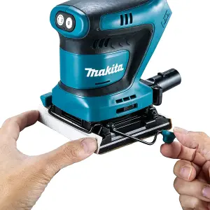 Makita DBO481Z 18v LXT 114mm 1/4 Sheet Finishing Cordless Palm Sander + Bag