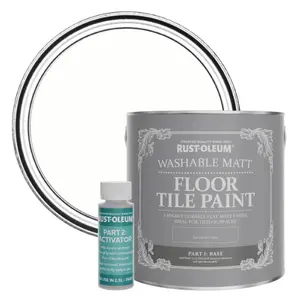 Rust-Oleum Chalk White Washable Matt Floor Tile Paint 2.5L