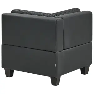 Corner Sofa with Ottoman UNSTAD Black Left Hand