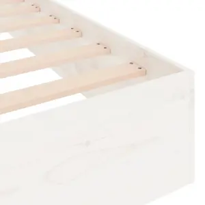 Berkfield Bed Frame White Solid Wood 135x190 cm Double