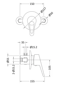 Shower Bundle Concealed Round Manual Valve, Arm & Head Kit - Chrome Balterley