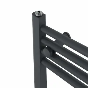 Rinse Bathrooms 600W Electric Heated Warming Towel Rail Bathroom Radiator Anthracite - 1200x500mm