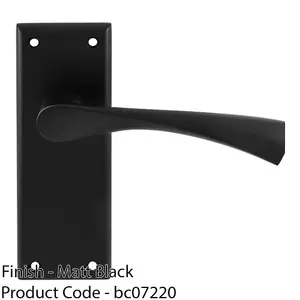 PAIR Angular Lever On Latch Backplate Door Handle 150 x 50mm Matt Black