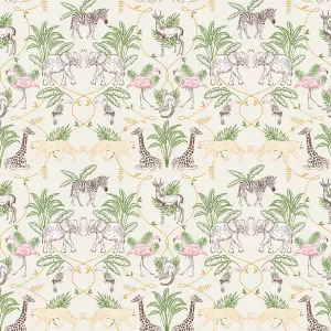 furn. Serengeti Natural Beige Animal Printed Wallpaper Sample