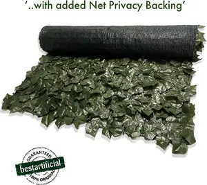 Best Artificial 3m x 1m English Ivy Leaf Screening Privacy Hedging Roll with Sun Shading Backing - UV Protected