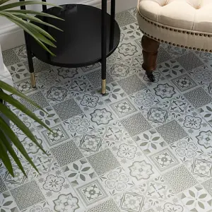 d-c-fix Oriental Tiles Green Self Adhesive Vinyl Floor Tiles Pack of 11 (1sqm)