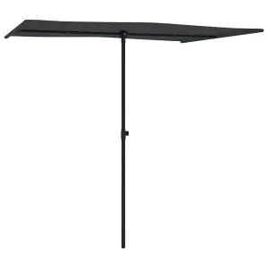 Berkfield Outdoor Parasol with Aluminium Pole 2x1.5 m Black