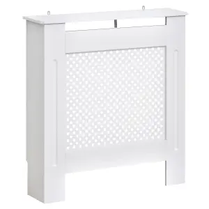 HOMCOM Radiator Cover Heating Cabinet Solid MDF Small Sized White Modern Home