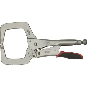 280mm Locking C-Clamp Pliers - 0-90mm Jaw Capacity - Knurled Adjustment Screw