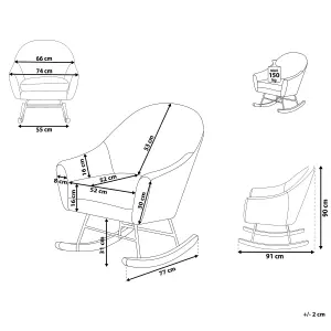 Rocking Chair OXIE Velvet Light Grey