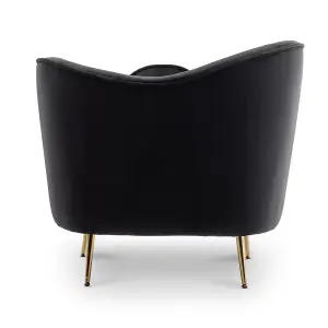 Velvet Black Sofia Accent Chair