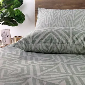 Geometric Shapes Duvet Cover Set with Pillowcases Sage / Single Duvet Cover + 1 Standard Pillowcase