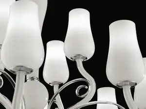 Luminosa ANGEL 12 Light Chandeliers with Shades White 80x70cm