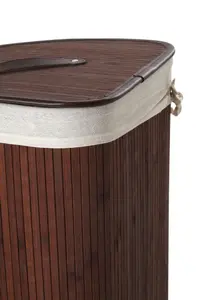 Maison by Premier Kankyo Dark Brown Bamboo Corner Laundry Hamper