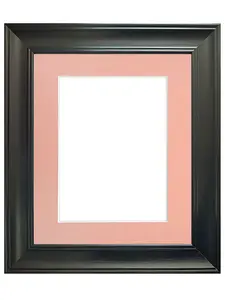 Scandi Black Frame with Pink Mount for Image Size 14 x 8 Inch