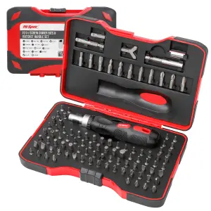 Hi-Spec 101pc 1/4 & 3/8 Inch Drive Metric Socket Set. 4 -17mm with Ratcheting Wrench and Extension Bars in a Compact Case