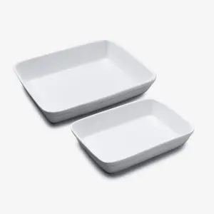 WM Bartleet & Sons Porcelain Traditional Lasagne Dishes, Set of 2