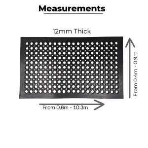 Anti-Fatigue Standing Mat -  1.5m x 0.9m - Non-Slip - Non-Trip Ramp Edge -Heavy Duty Rubber - Home, Office, Garage, Kitchen, Bar.