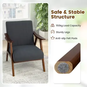 Costway Modern Accent Chair Ergonomic Leisure Chair Fabric Upholstered Lounge Chair