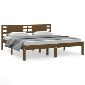 Berkfield Bed Frame Honey Brown Solid Wood Pine 200x200 cm