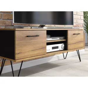 TV Unit 120cm Sideboard Cabinet Cupboard TV Stand Living Room Oak & Black