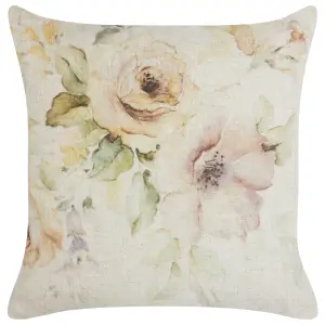 Throw Cushion ZAHRIYE 45 x 45 cm Floral Beige