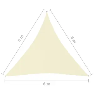 Berkfield Sunshade Sail Oxford Fabric Triangular 6x6x6 m Cream