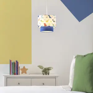 Printed Multicolour Dinosaur Light shade (D)25cm