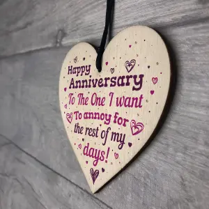 Red Ocean Handmade Wedding Anniversary Wooden Hanging Heart Plaque Marriage Gift For Him Her Keepsake