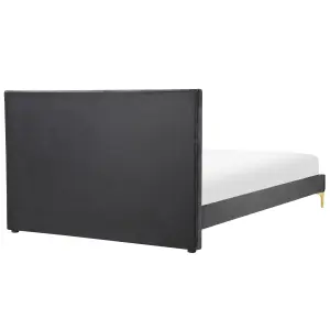 Velvet EU Double Bed Black LIMOUX