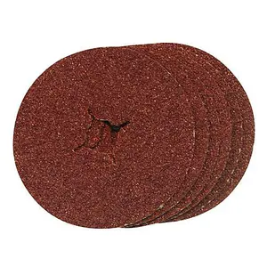 QTY 10 115mm x 22.2mm 24 Grit Sanding Fibre Discs For Rubber Backing Discs