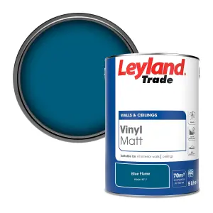 Leyland Trade Vinyl Matt Walls & Ceilings Emulsion Paint Blue Flame (PPG1157-7) 5L