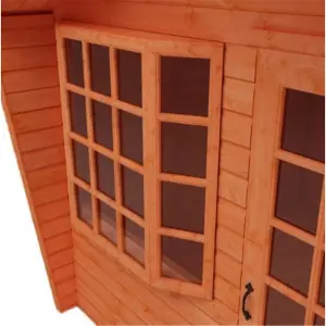 10ft x 10ft (2.95m x 2.95m) Wooden Bay Window Tongue and Groove APEX Summerhouse (12mm T&G Floor + Roof) (10 x 10) (10x10)