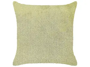 Throw Cushion PILEA Faux Fur 45 x 45 cm Solid Light Green