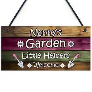 Red Ocean Garden Sign Hanging Wall Plaque Gift For Nan Nanny Summerhouse Sign Gift From Grandchildren