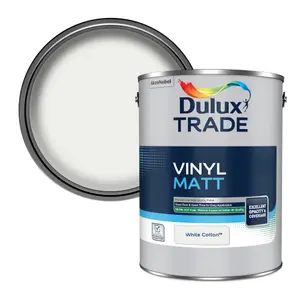 Dulux Trade Vinyl Matt White Cotton Velvet matt Wall paint, 5L